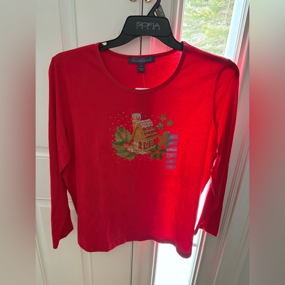 NWT Gloria Vanderbilt Holiday knit top - Size XL
